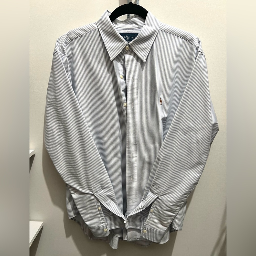 Blue & White Stripe Ralph Lauren Button Down